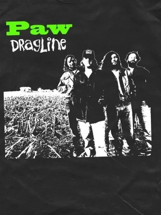 VTG Paw Band Dragline Album Cotton Black T Shirt 209 - Picture 2 of 5